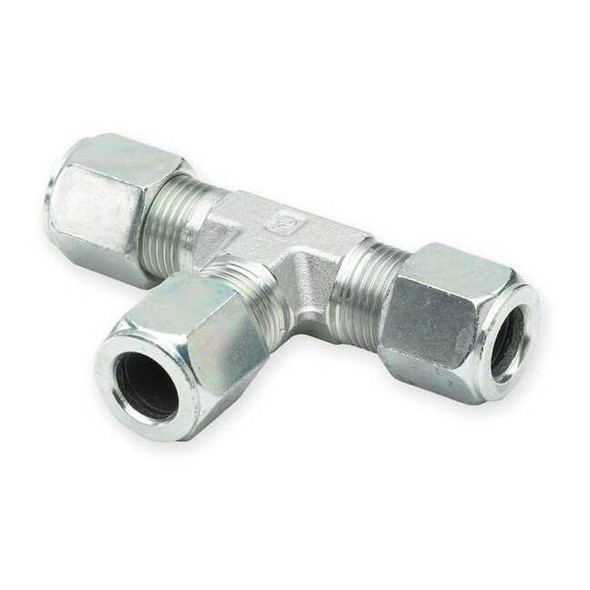 Parker Tee,Steel,Comp1/4",Comp1/4",Comp1/4" 4 JBU-S