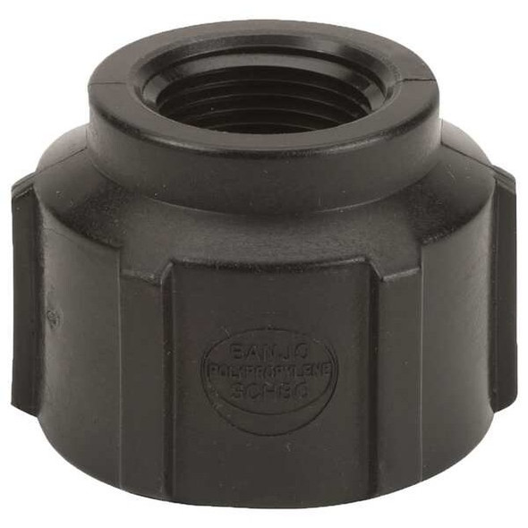 Reducing Coupling, Polypropylene, 1-1/2" x 1", Schedule 80, 300 psi Max Pressure