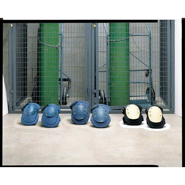 Knee Pad, Hard Shell, Foam Pad, Fabric Cap, hook-and-loop Closure, 2 Straps, Black, Universal