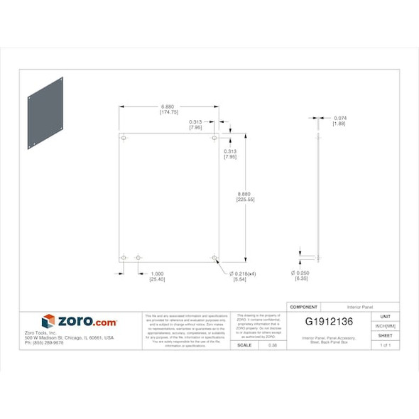 Wiegmann Enclosure Inner Panel P1008 Wiegmann Enclosure Inner Panel P1008