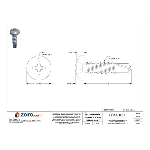 Manufacturer Varies SDRL PAN PH SS410,#8-18,5/8 L,PK100 U31870.016.0062 Manufacturer Varies SDRL PAN PH SS410,#8-18,5/8 L,PK100 U31870.016.0062