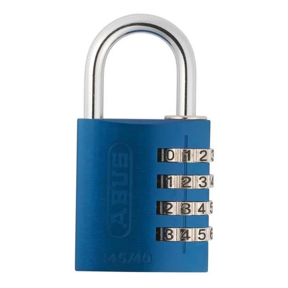 Abus Combination Padlock,1 4/5in,Rectgle,Blue 145/40 Blue
