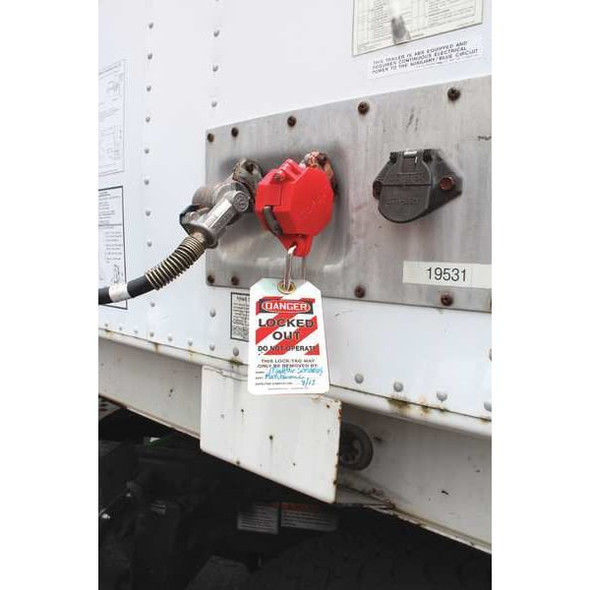 Stopout Glad Hand Lock, Plastic, Red, Universal KDD477