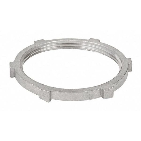 IMC Locknut, 1/2 in, Threaded, 316 Stainless Steel, Plain, Silver