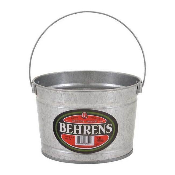 Behrens 3/4 gal Round Bucket, 7 1/4 in Dia, Silver, Galvanized Steel B325