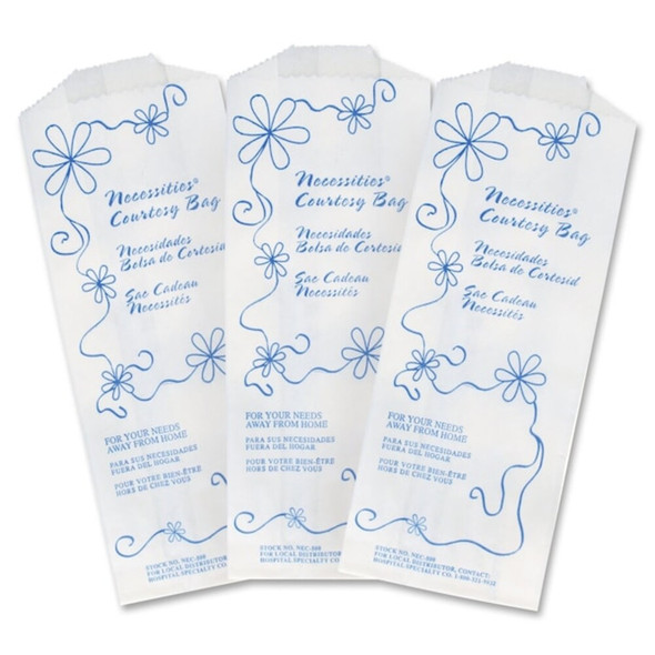 Hospeco Sanitary Napkin Disposal Bag, Wht, PK500 NEC-500