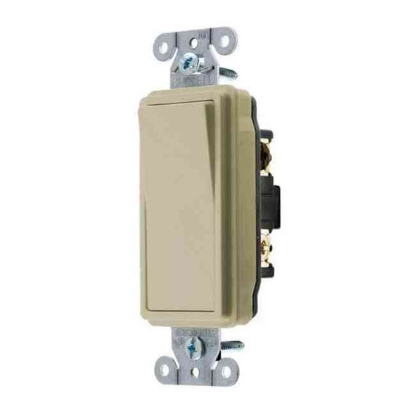 Wall Swtch, 3-Way, 120/277V, 20A, Ivry, Rockr