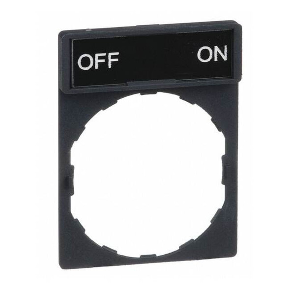 Schneider Electric LegendPlate,Off-On,Wht/Gray,Rectangular ZBY2367