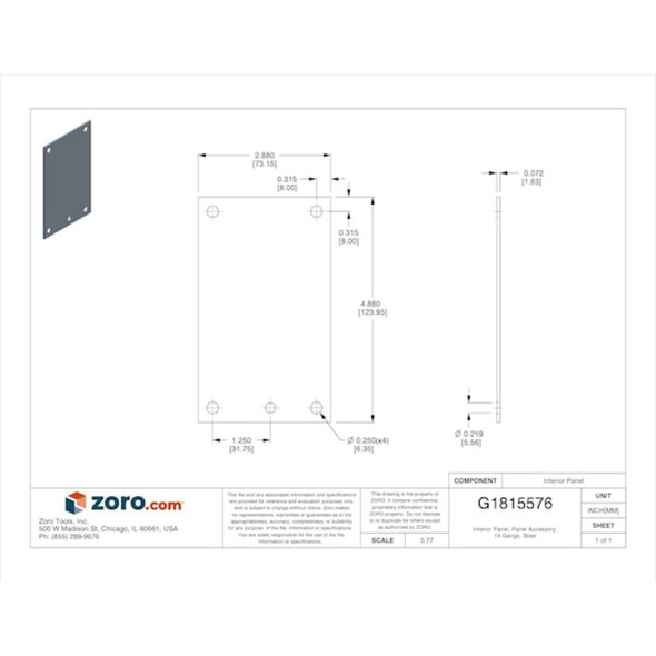 Nvent Hoffman Interior Panel, 14 Gangs, Steel A6P4