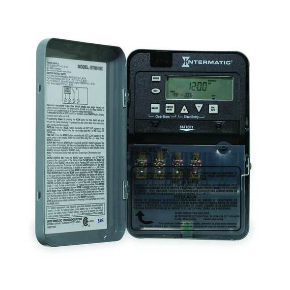 Intermatic Electronic Timer, Gray, Metal ET1705C