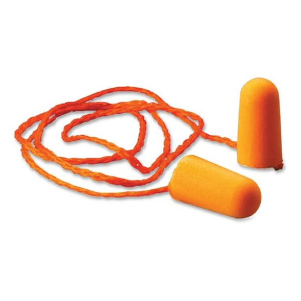 3m Foam Disposable Foam Ear Plugs, Bullet Shape, 29 dB, Orange, 100 PK 1110