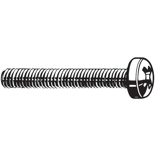 M6-1.00 x 20 mm Phillips Fillister Machine Screw, Zinc Plated Steel, 100 PK