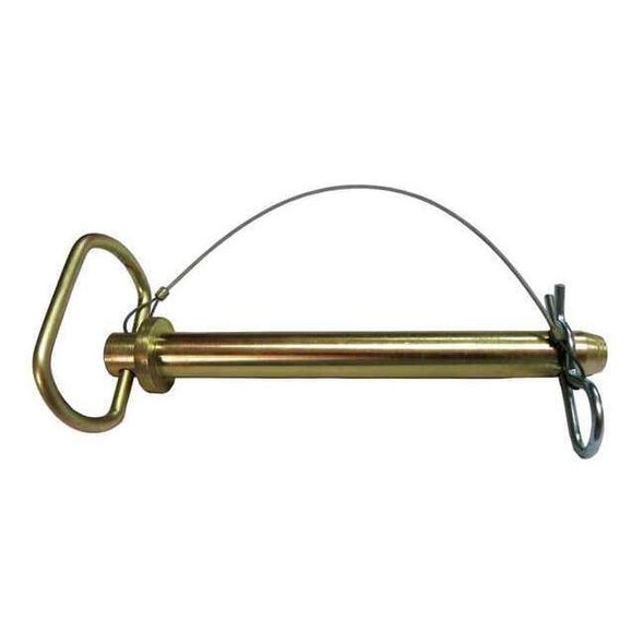 Hitch Pin, Detent, 5/8 in Pin Dia, 6 in Shank Lg, Steel, Zinc Plated