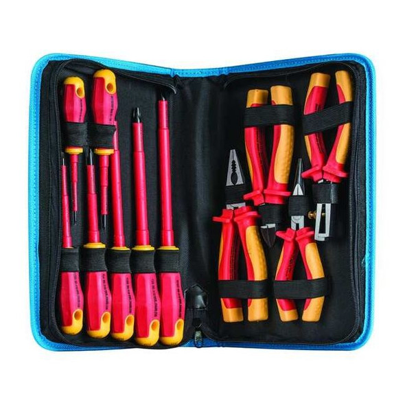 11 pc Insulated Tool Set, Includes Pliers and Screwdrivers, SAE