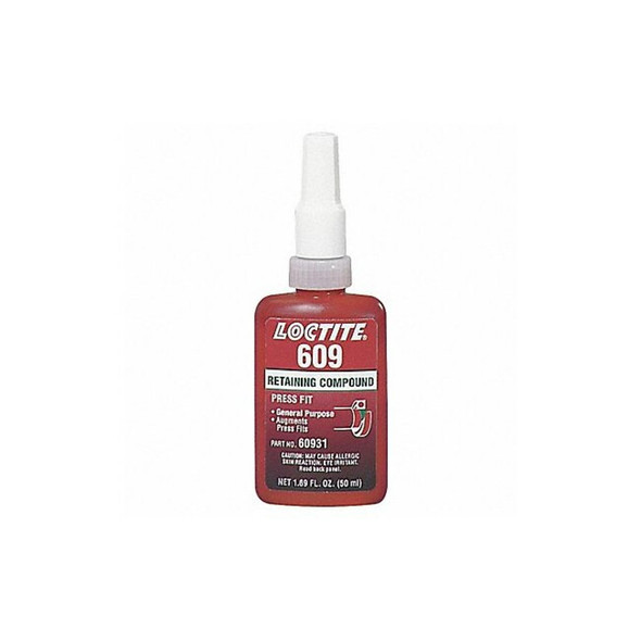Loctite Retaining Compound 609, 1.7 fl oz, 50 ml, Bottle, Green 135512