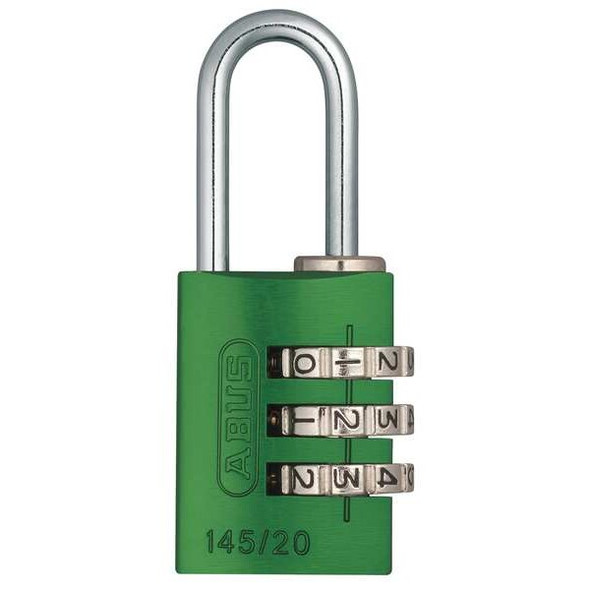 Abus Combination Padlock,1 1/8in,Rectgle,Grn 145/20 Green Abus Combination Padlock,1 1/8in,Rectgle,Grn 145/20 Green
