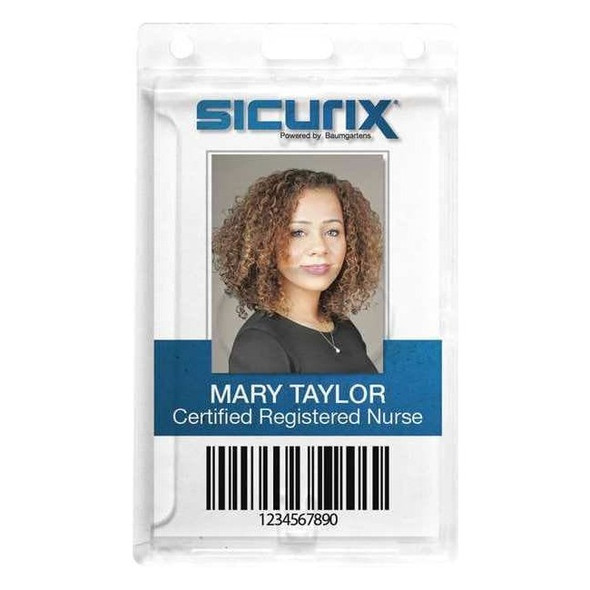 Sicurix Badge Holder,Pouch,2 7/8 inH,PK25 BAU 68140