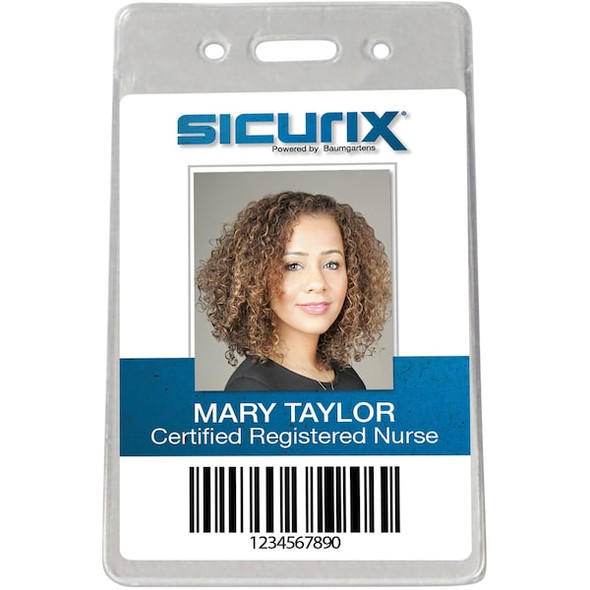 Sicurix ID Badge Holder,Vertical,PK50 BAU 47820