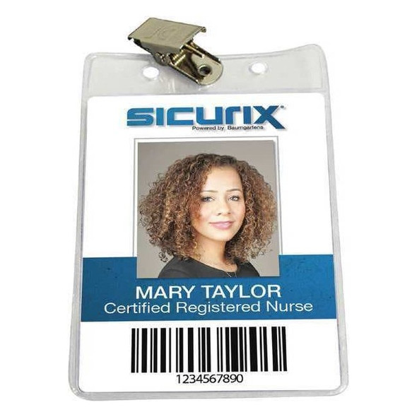 Sicurix ID Badge Holder,Vertical,PK50 BAU 67860