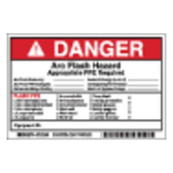 Brady Arc Flash Protection Label,6 In. W,PK5, 121080 121080