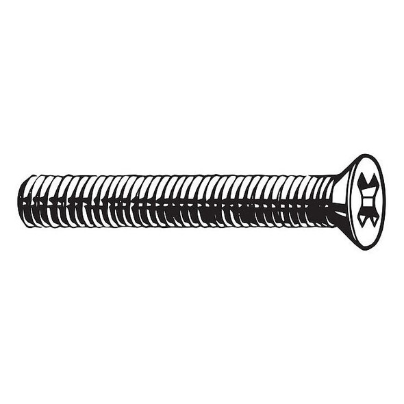 M6-1.00 x 35 mm Phillips Flat Machine Screw, Zinc Plated Steel, 100 PK