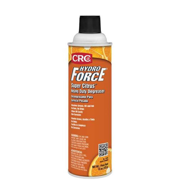 Crc Hydro Force Super Citrus Cleaner/Degreaser, 15 oz, Aerosol Spray Can 14440