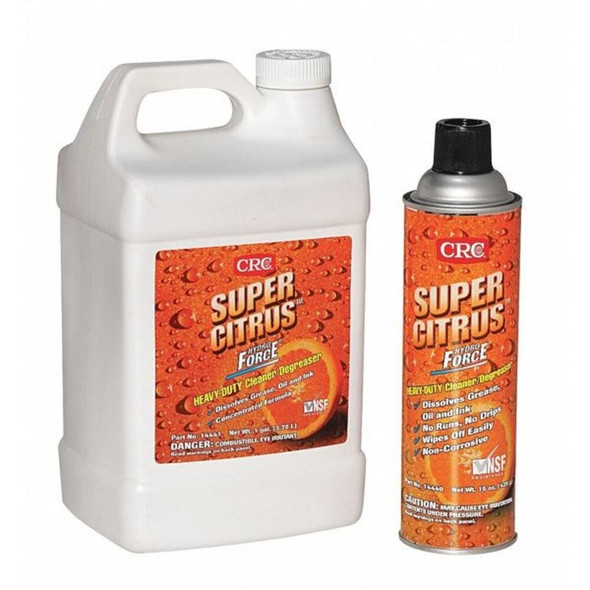 Crc Hydro Force Super Citrus Cleaner-Degreaser, 15 oz, Aerosol Spray Can 14440