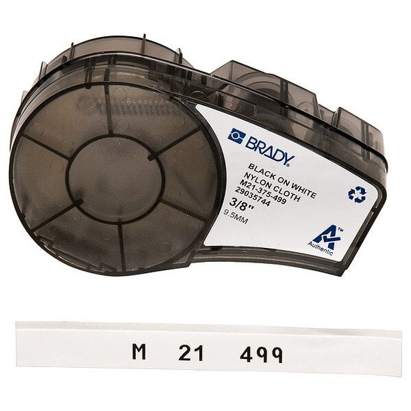Brady Label Tape Cartridge, Black/White, Labels/Roll: Continuous M21-375-499