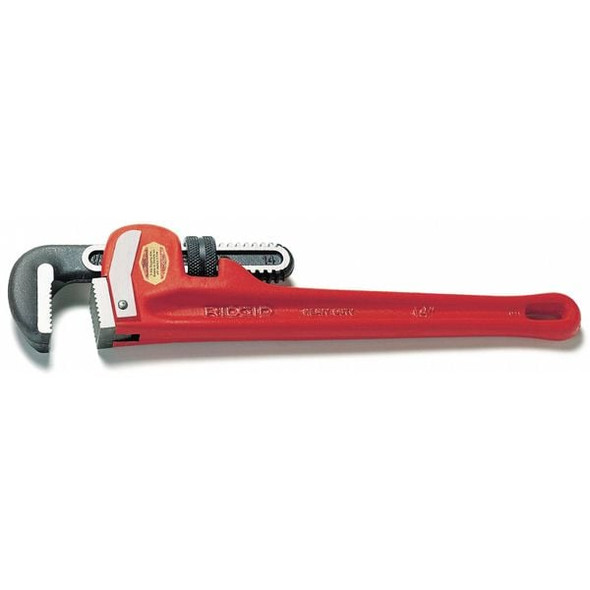 Ridgid 10" Heavy-Duty Straight Pipe Wrench, 1-1/2" Pipe Capacity, Red 31010