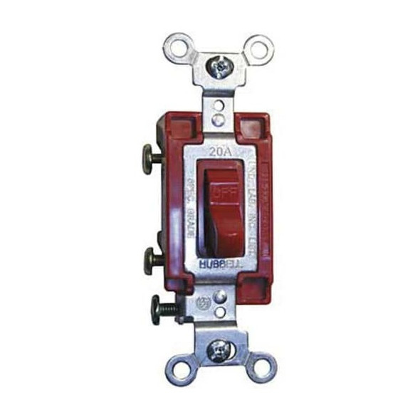 Wall Switch, 4-Way, 120/277V, 20A, Red, Toggl