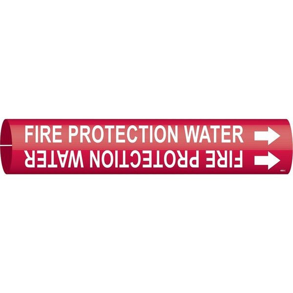 Brady Pipe Marker,Fire Protection Water,Red, 4060-C 4060-C