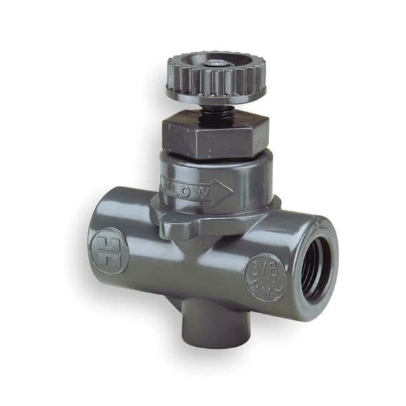 Hayward Flow Control Needle Valve, Straight, 1/2", PVC/FPM, Threaded NVA1050T