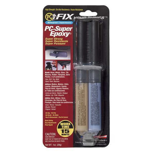 Pc Products Epoxy Adhesive,Syringe,1:1 Mix Ratio 016619
