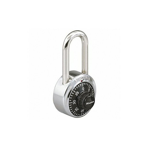 Master Lock Combination Padlock, Front, Black/Silver 1525LF