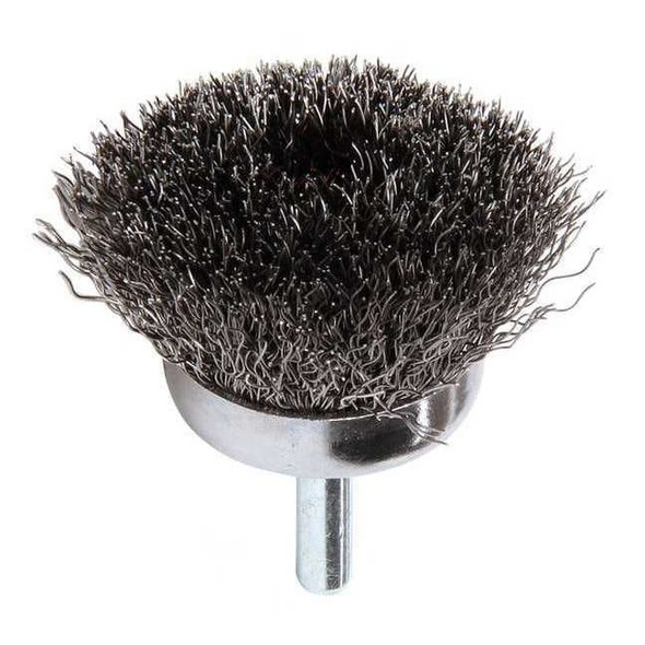 Weiler Crimped Wire Cup Wire Brush, Stem, 1-3/4" 90116