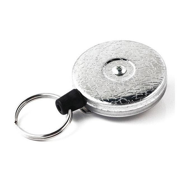 Manufacturer Varies Key Reel, Silver, Kevlar Cord, Silver Texture 0485-821