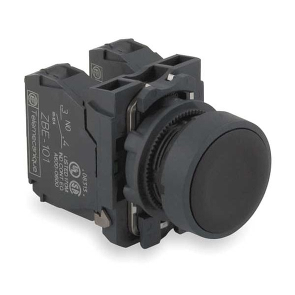Schneider Electric FlushPushButtonOperator,NonIllum,Blk,1NO XB5AA21