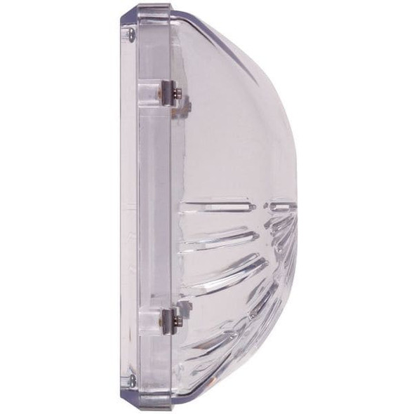 Audible and Strobe Guard, Polycarbonate, Flush Mount, 6 1/2 in W x 8 1/2 in H x 4 in D, Clear