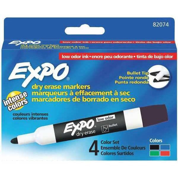 Expo Dry Erase Marker Set,Assorted,Capped,PK4 82074