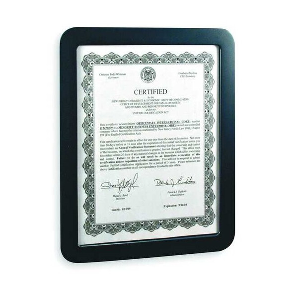 Officemate Certificate Holder,Gray,10" H 29172