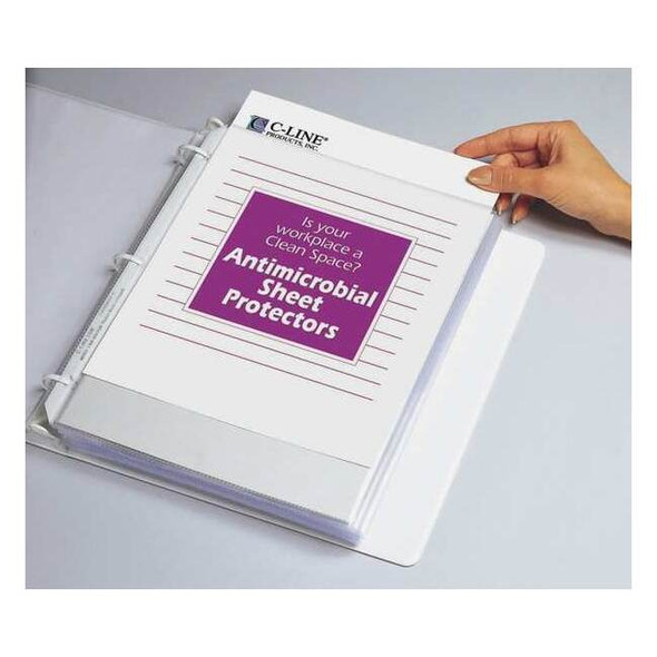 C-Line Products Sheet Protector, Antimicrobial, PK100 62033