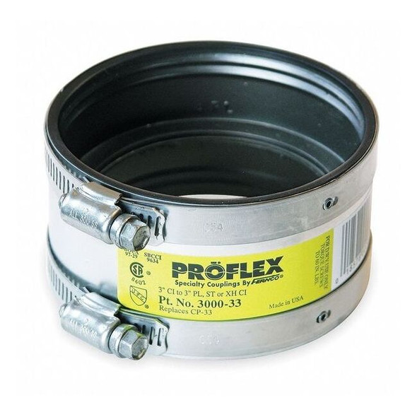 Fernco Shielded Coupling,For Pipe Size 3" 3000-33