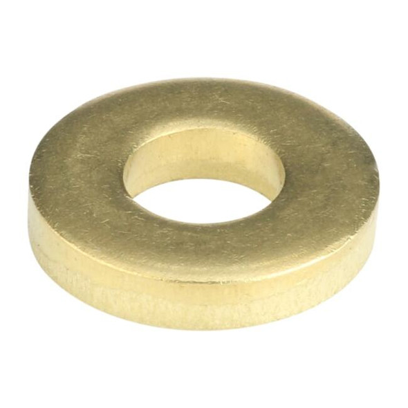 Flat Washer, For Screw Size 1/4" ,Brass Plain Finish, 5 PK