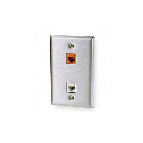 Hubbell Premise Wiring Faceplate,2 Port SSF12