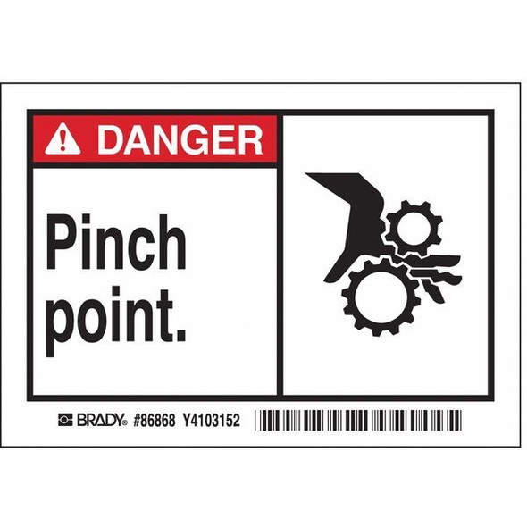 Brady Machine/Equipment Label,PK5, 86868 86868