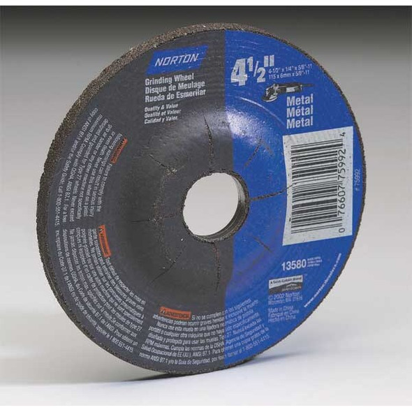 Norton Abrasives DepressedGrindWhl,7/8"CN,UnthreadHle 66252843607