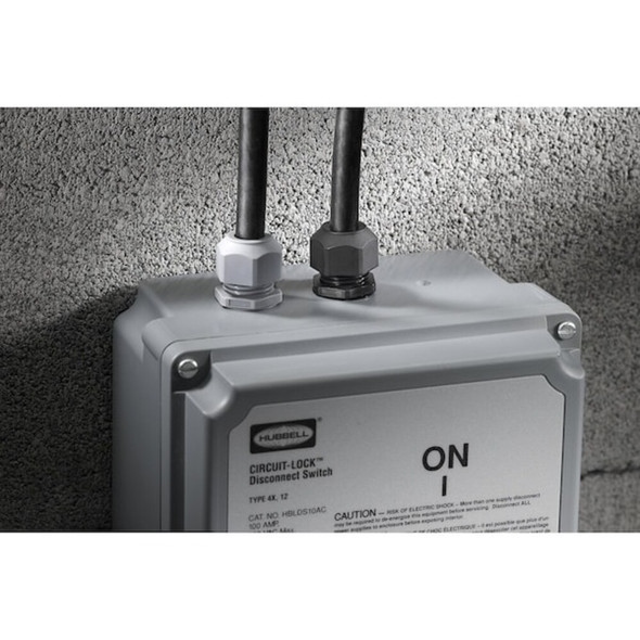 Hubbell Wiring Device-Kellems Cable Connector,1 In,Straight,Black SEC100BA