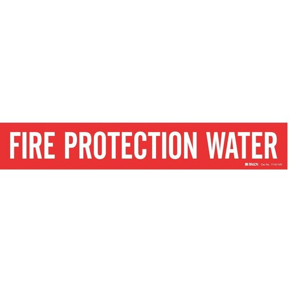 Brady Pipe Marker,Fire Protection Water,Red, 7110-1 7110-1