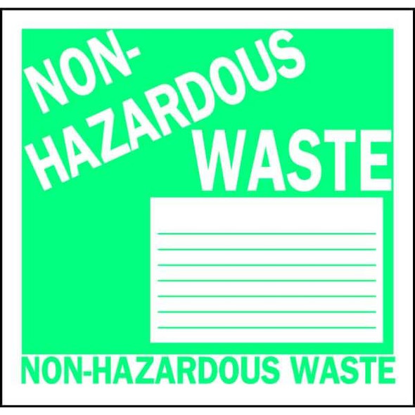 Brady Non Hazardous Waste Label,6 In. H,PK50 121159