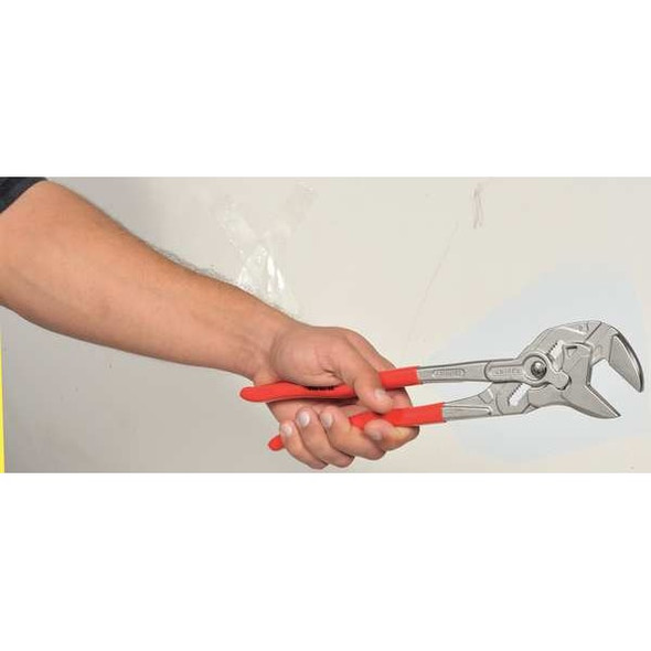 Knipex 12 in Knipex Cobra Straight Jaw Plier Wrench Smooth, Plastic Grip 86 03 300 SBA
